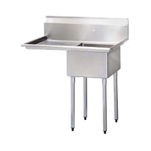 18" x 18" 1 COMPARTMENT CORNER DRAIN SINKS  - Left Drainboard