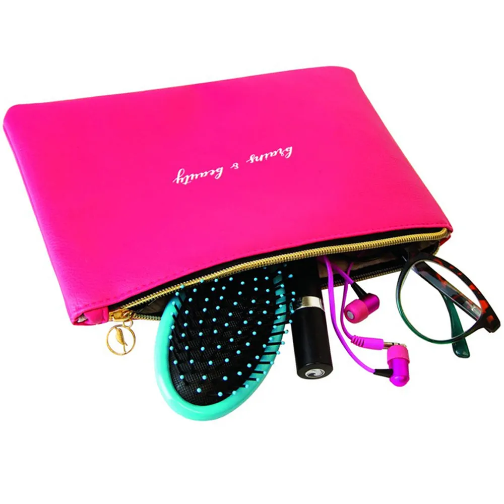 2 Beauty Cosmetic Pouch Makeup Bag Travel Case Zippered Toiletry Purse Organizer