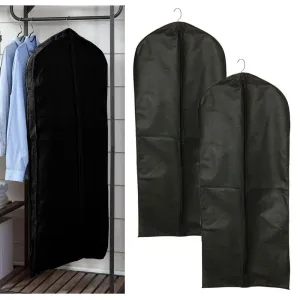 2 Pc Zippered Garment Bag 50"L Storage Travel Hang Suit Holder Dress Protection