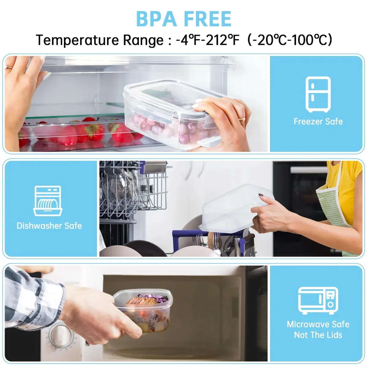 24 Pcs Food Storage Containers with Lids Airtight- Stackable Kitchen Bowls Set Meal Prep Containers-BPA Free Leak Proof Plastic Lunch Boxes- Freezer Microwave safe (12 Lids   12 Containers)