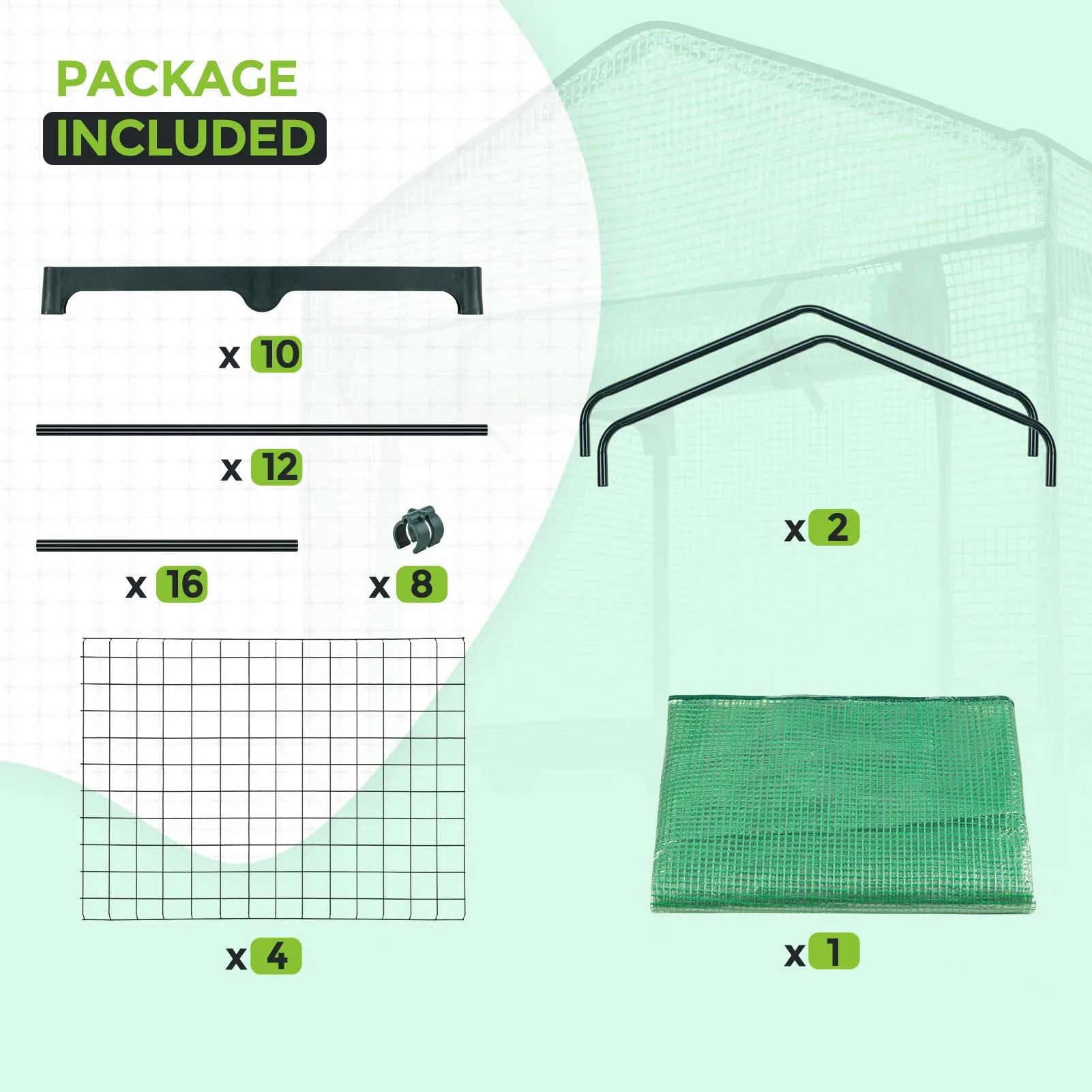 27.2"x19.3"x64.2" Mini Greenhouse with Wire Shelves
