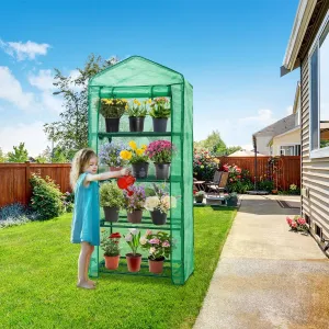27.2"x19.3"x64.2" Mini Greenhouse with Wire Shelves