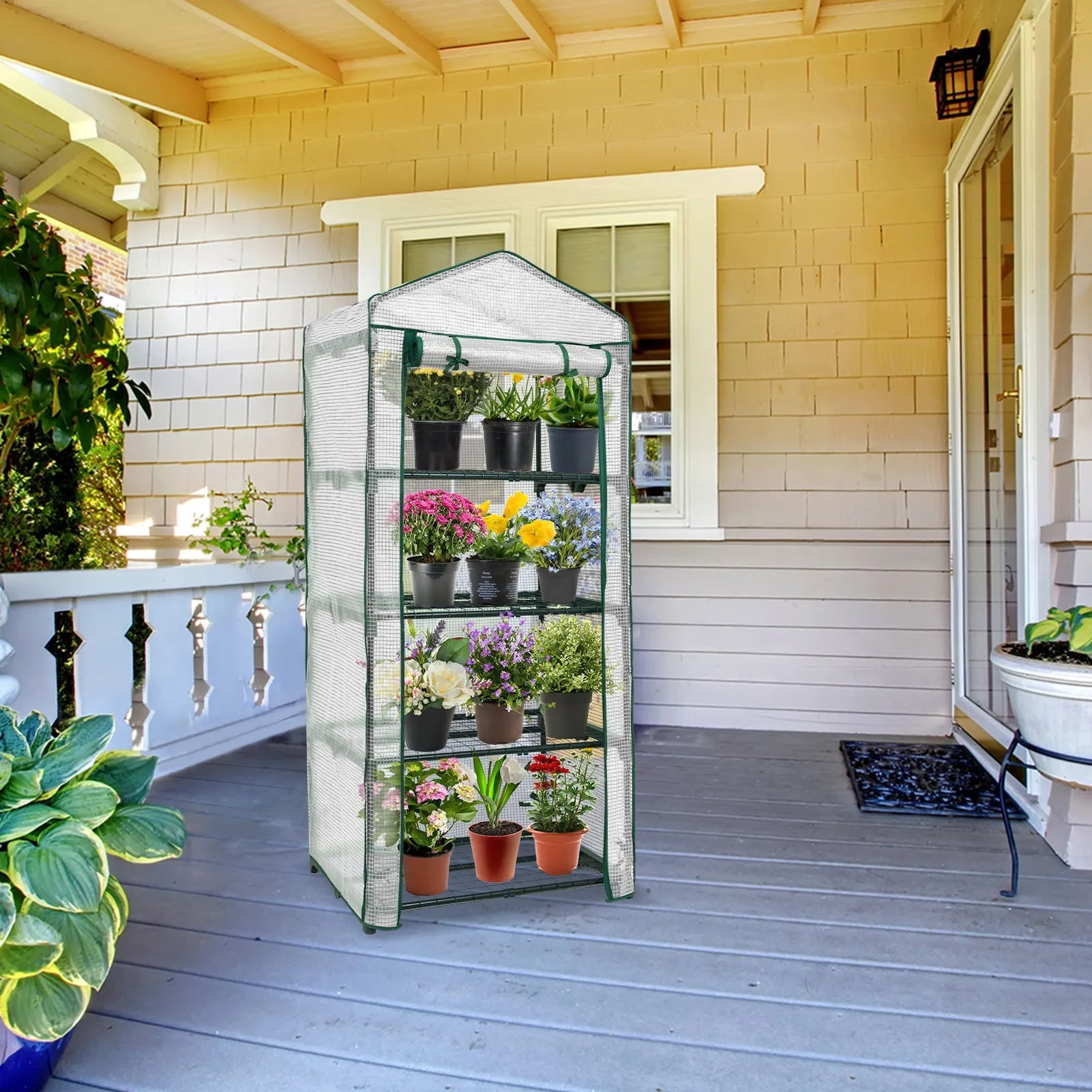27.2"x19.3"x64.2" Mini Greenhouse with Wire Shelves