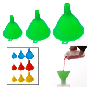 3 Funnel Set Garden Kitchen Home Garage Auto Tools Water Engine Oil Fluid Liquid