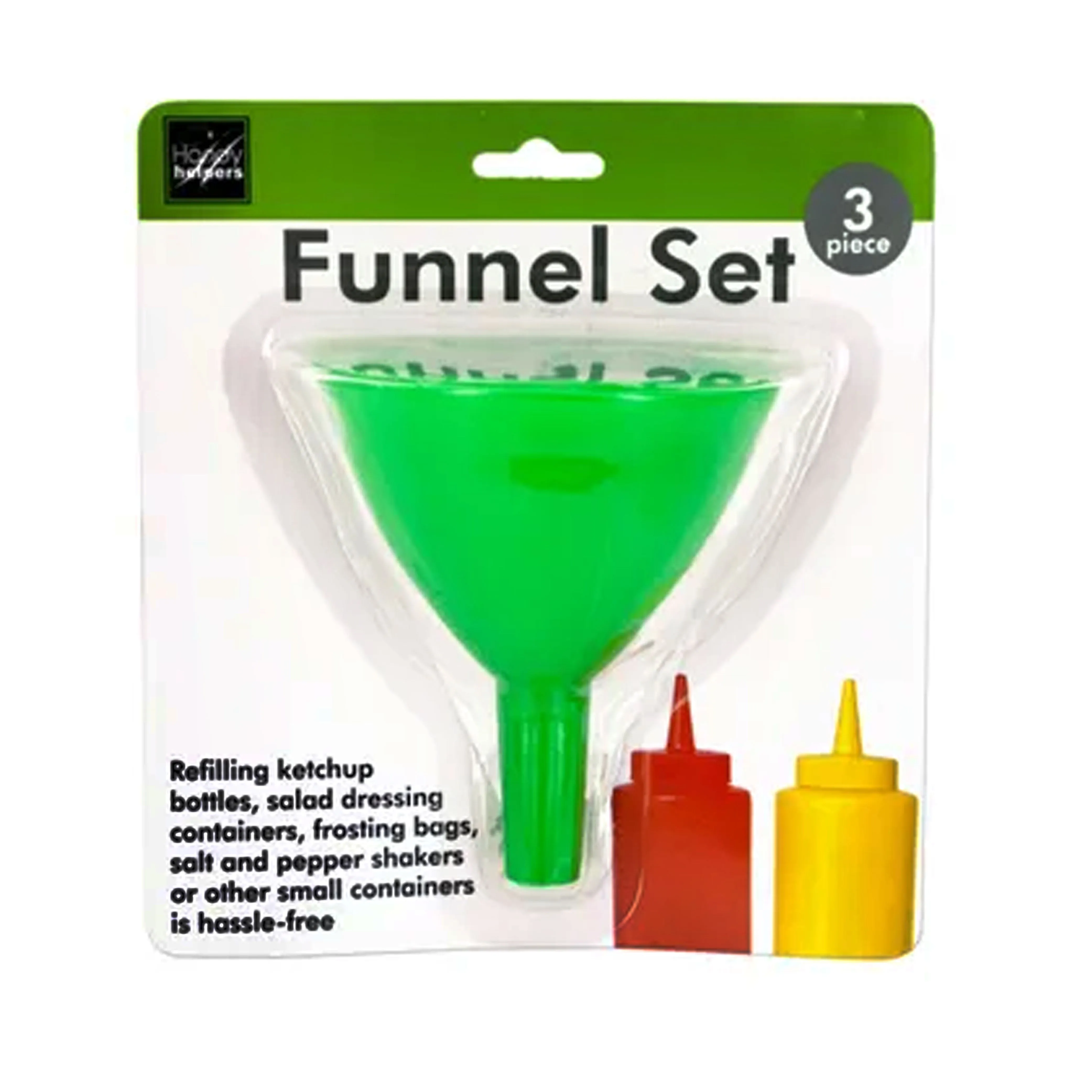 3 Funnel Set Garden Kitchen Home Garage Auto Tools Water Engine Oil Fluid Liquid