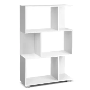 3 Tier White Zig Zag Bookshelf