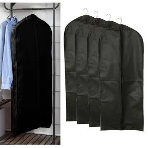 4 Pc Full Length Garment Bag 50"L Zippered Storage Travel Hang Suit Holder Dress