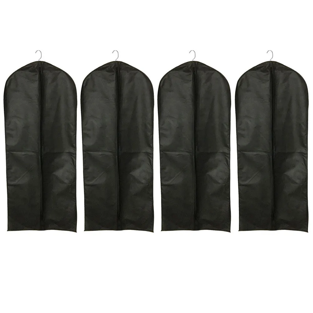 4 Pc Full Length Garment Bag 50"L Zippered Storage Travel Hang Suit Holder Dress