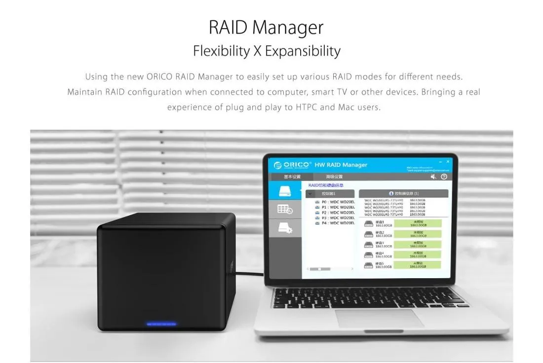 5 Bay Usb c External Hdd Dock with Raid