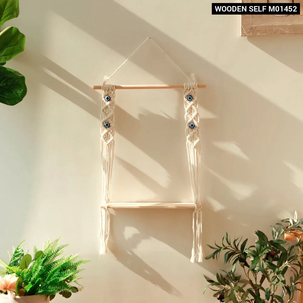 Bohemian Macrame Wall Shelf for Home Decor