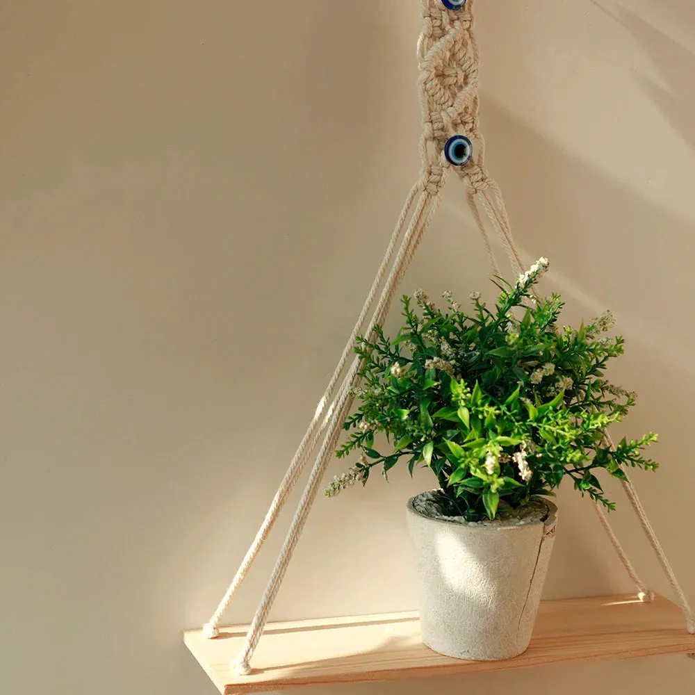 Bohemian Macrame Wall Shelf for Home Decor