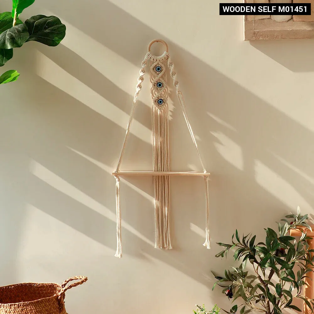 Bohemian Macrame Wall Shelf for Home Decor