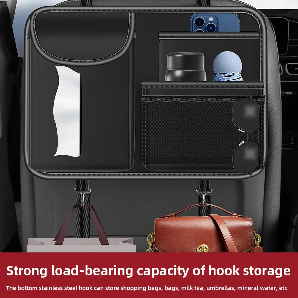 Car Backseat Storage Bag Multi-Pocket Seat Organizer For Tissue Water Cup And More