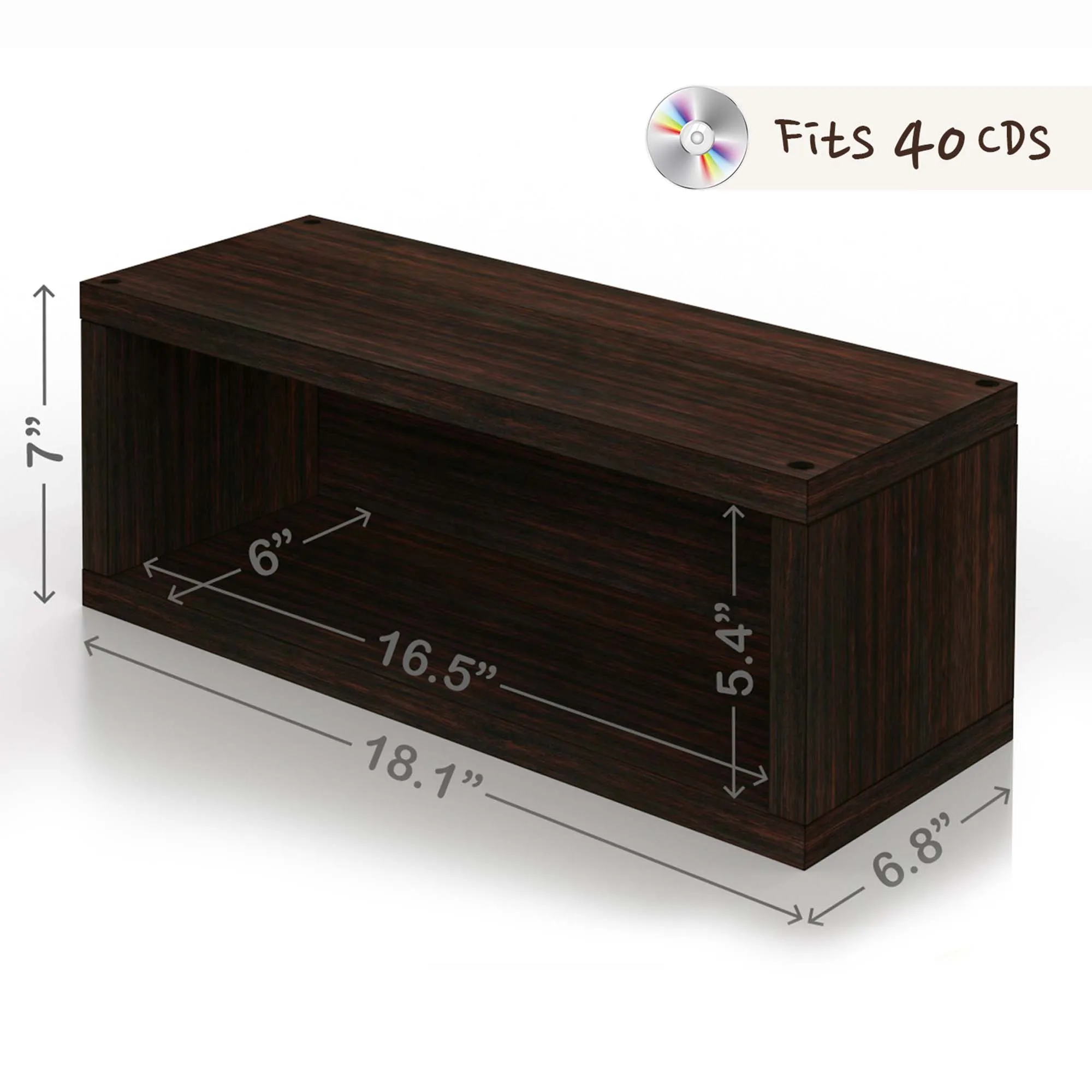 CD Rack Set of 2 - Espresso (pre-order ships 12/6)