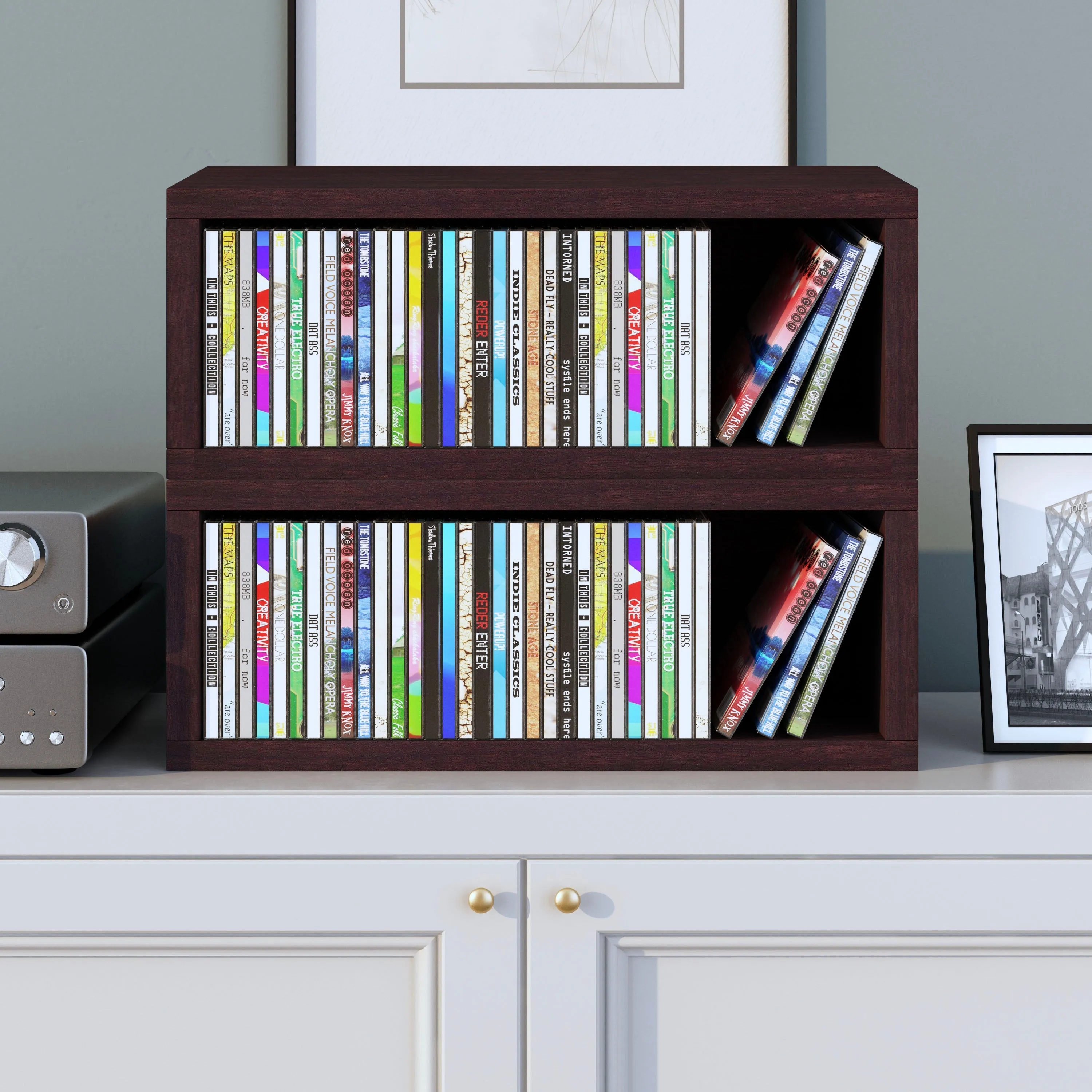 CD Rack Set of 2 - Espresso (pre-order ships 12/6)