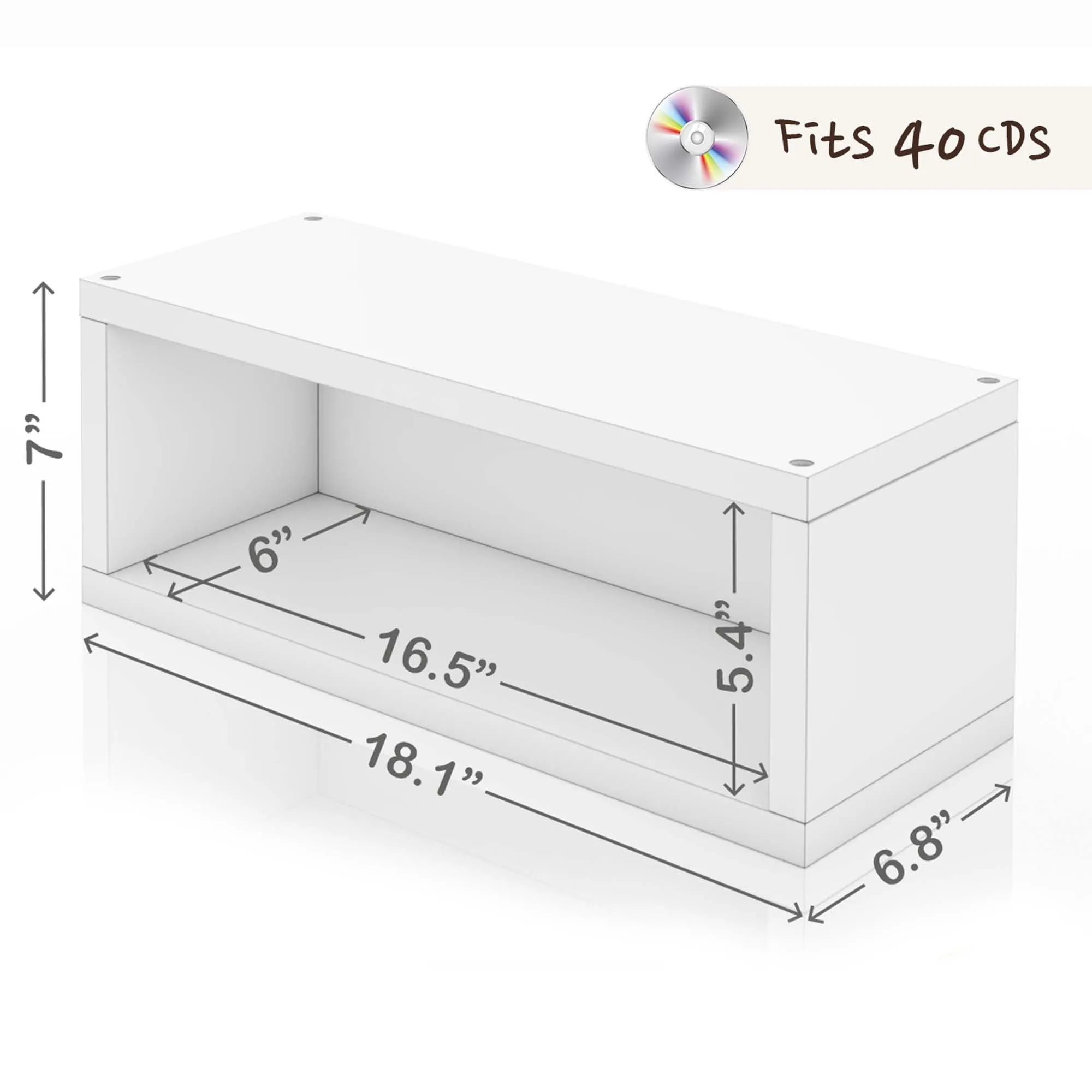 CD Rack Set of 2 - White (pre-order ships 6/30/25)