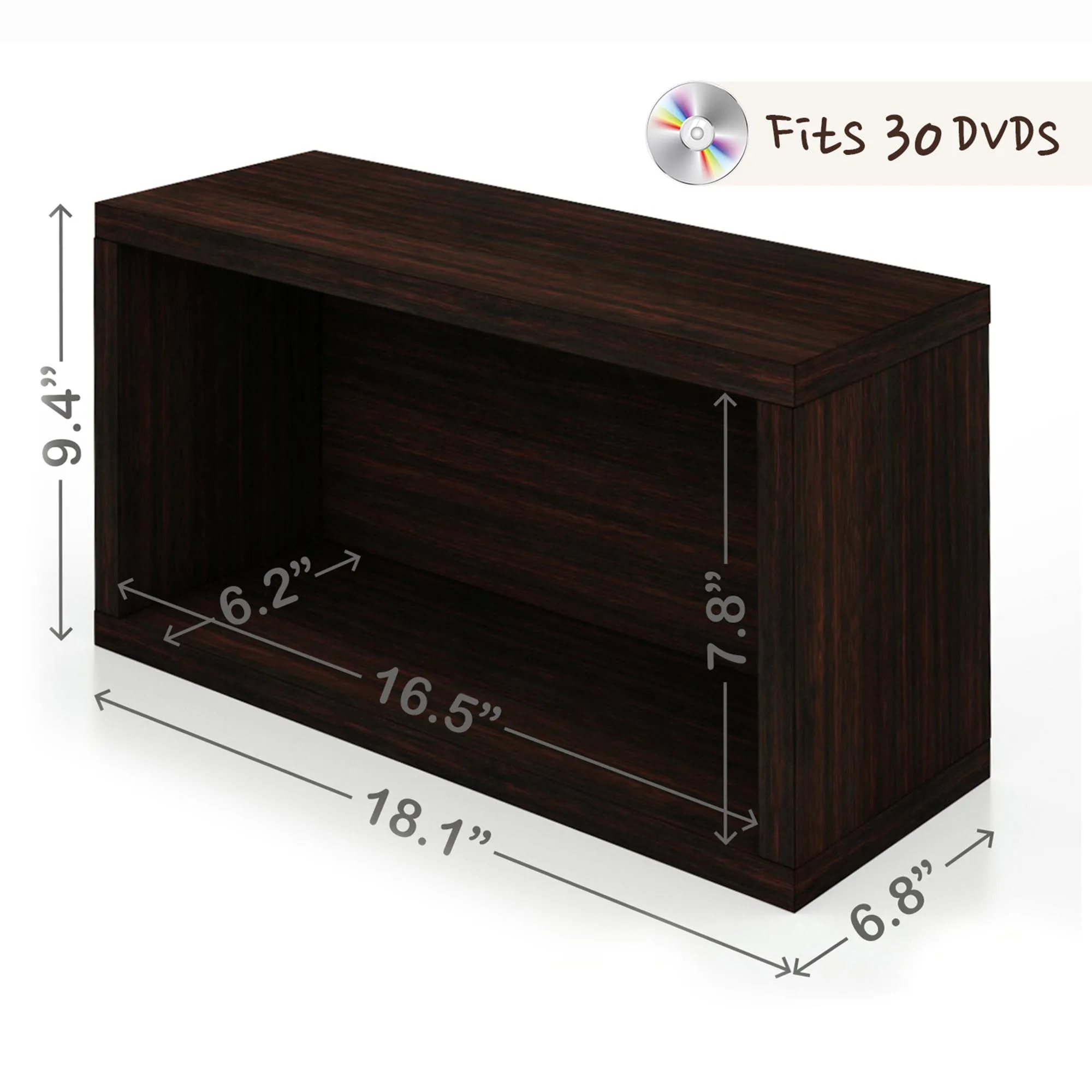 DVD / Game Storage Rack, Espresso (pre-order ships 6/30/25)