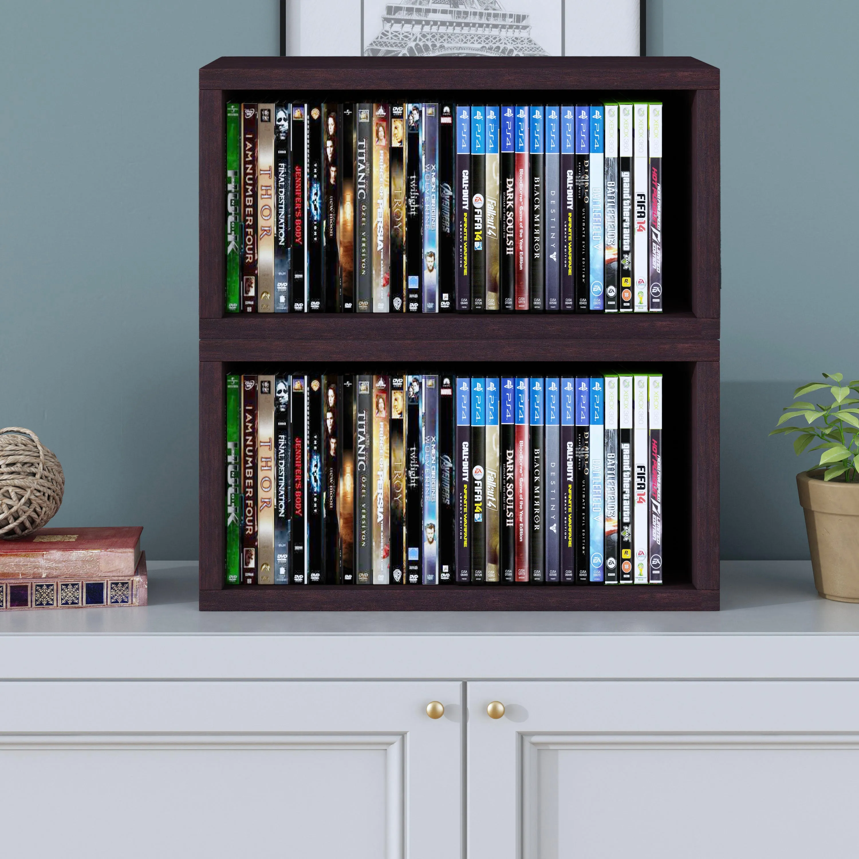 DVD / Game Storage Rack, Espresso (pre-order ships 6/30/25)