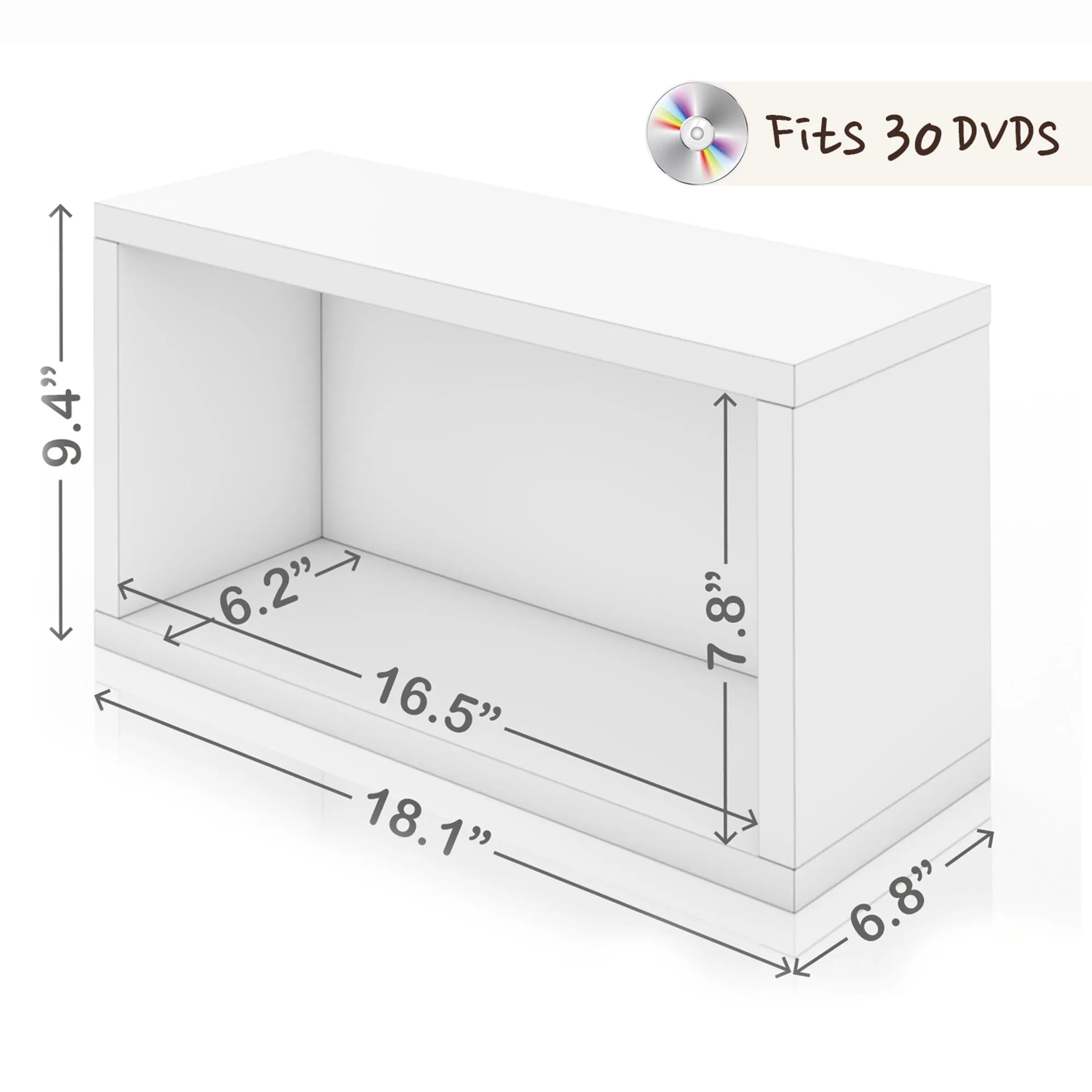 DVD Rack Set of 2 - White (pre-order ships 12/6)