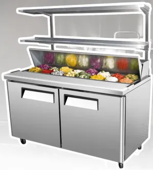 E-DOS-PT1448 Enhanced Overshelf, 14"X48"X48"H for prep table, Double tier