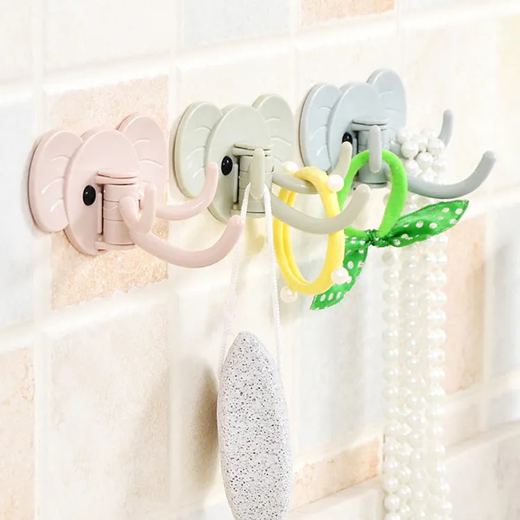 Elephant Viscose Hook Three Hook Nail-free Door Rear Hook