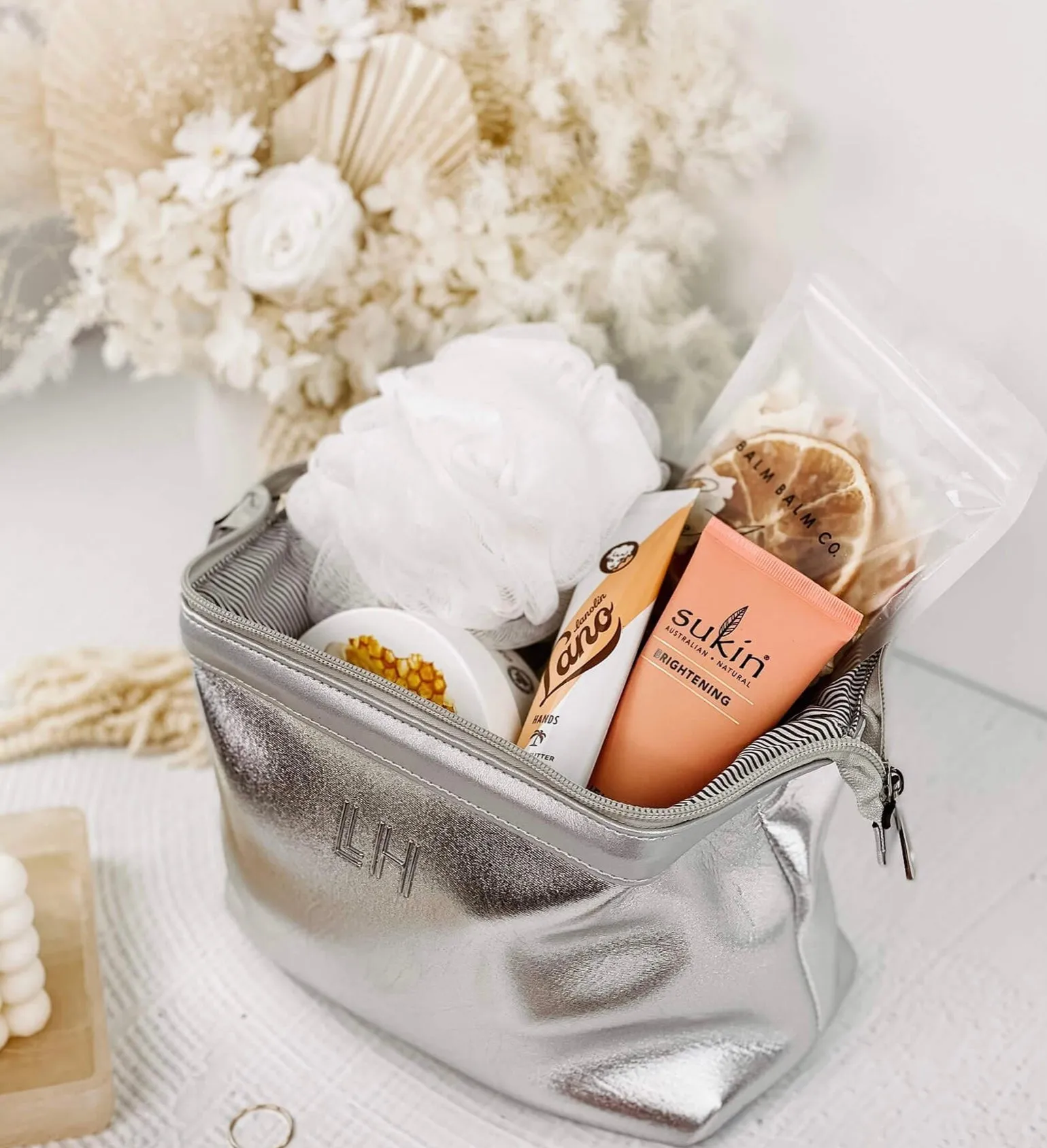 Eliza Neoprene Makeup Bag - Metallic