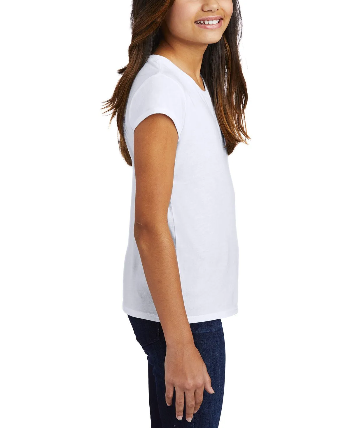 Girl's Tri-Blend Crew Neck Short Sleeve Tee