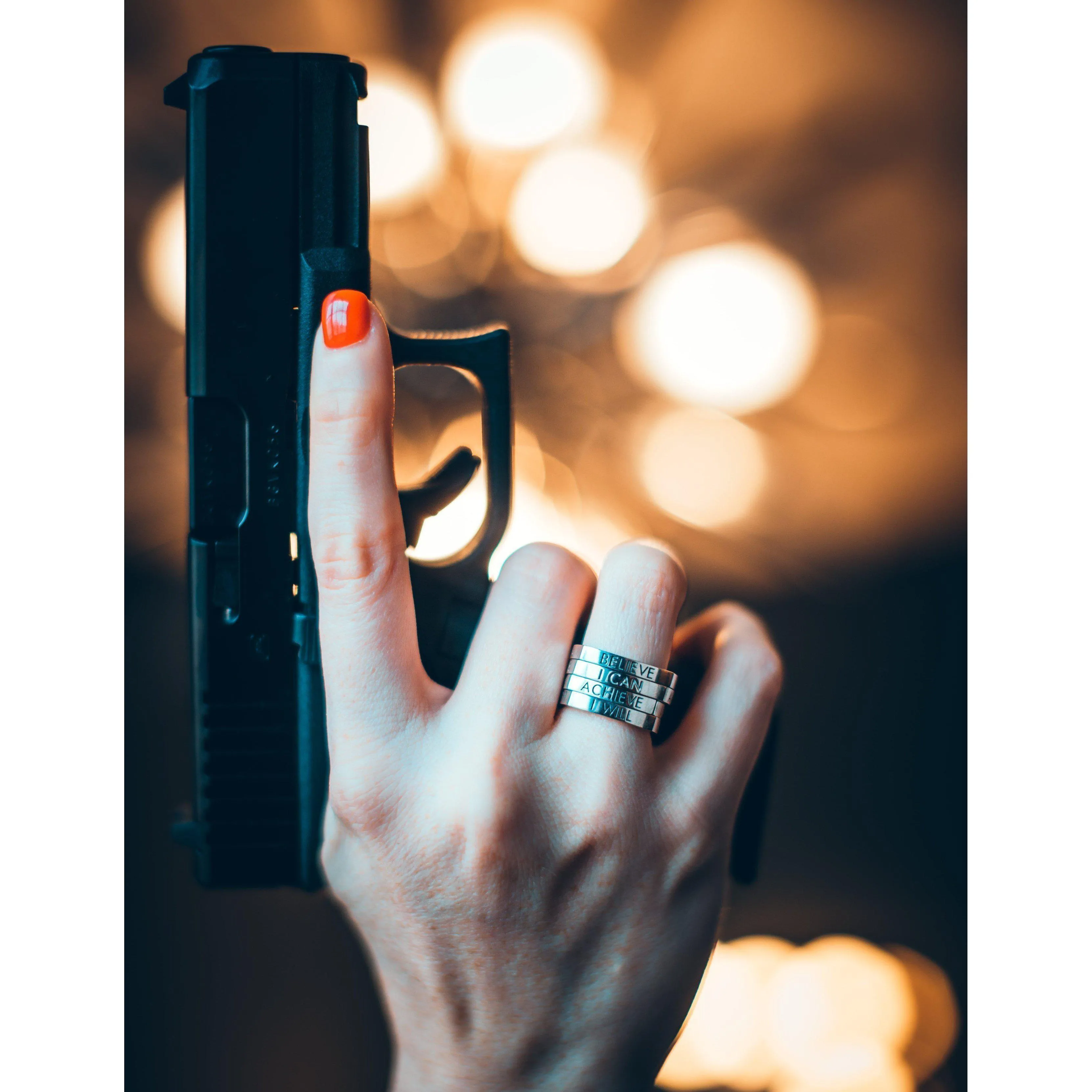 I Will-Believe-I Can-Achieve: Stackable Shooting Mantra Ring