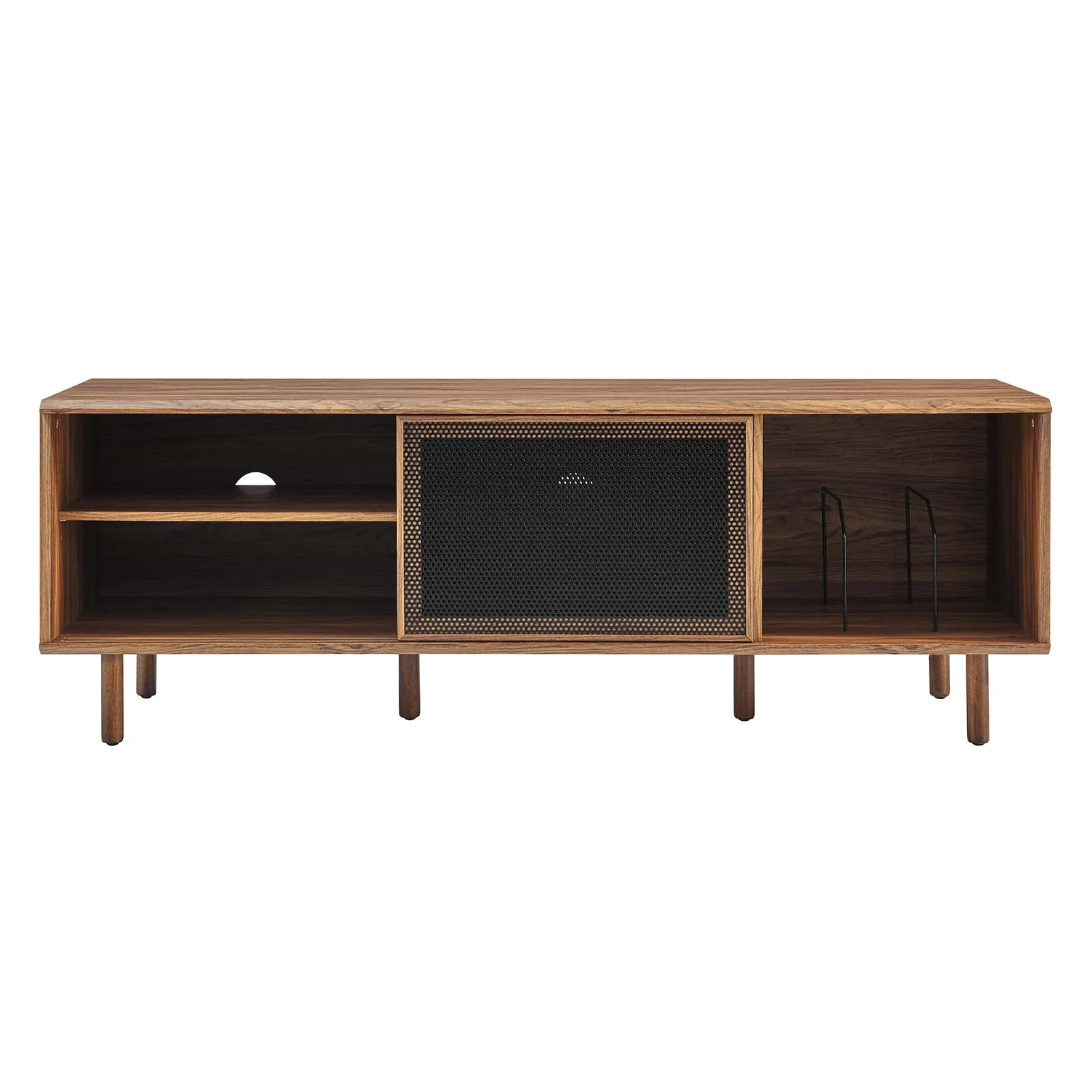 Kurtis 67" TV and Vinyl Record Stand Walnut EEI-6236-WAL