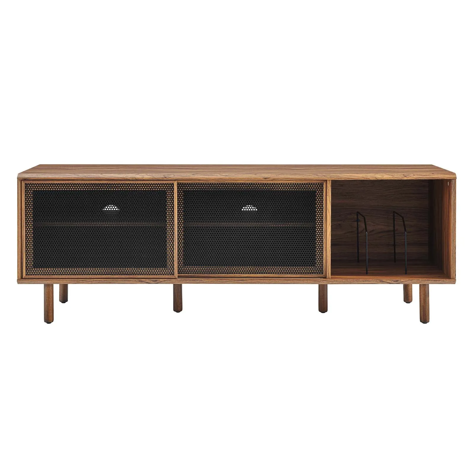 Kurtis 67" TV and Vinyl Record Stand Walnut EEI-6236-WAL