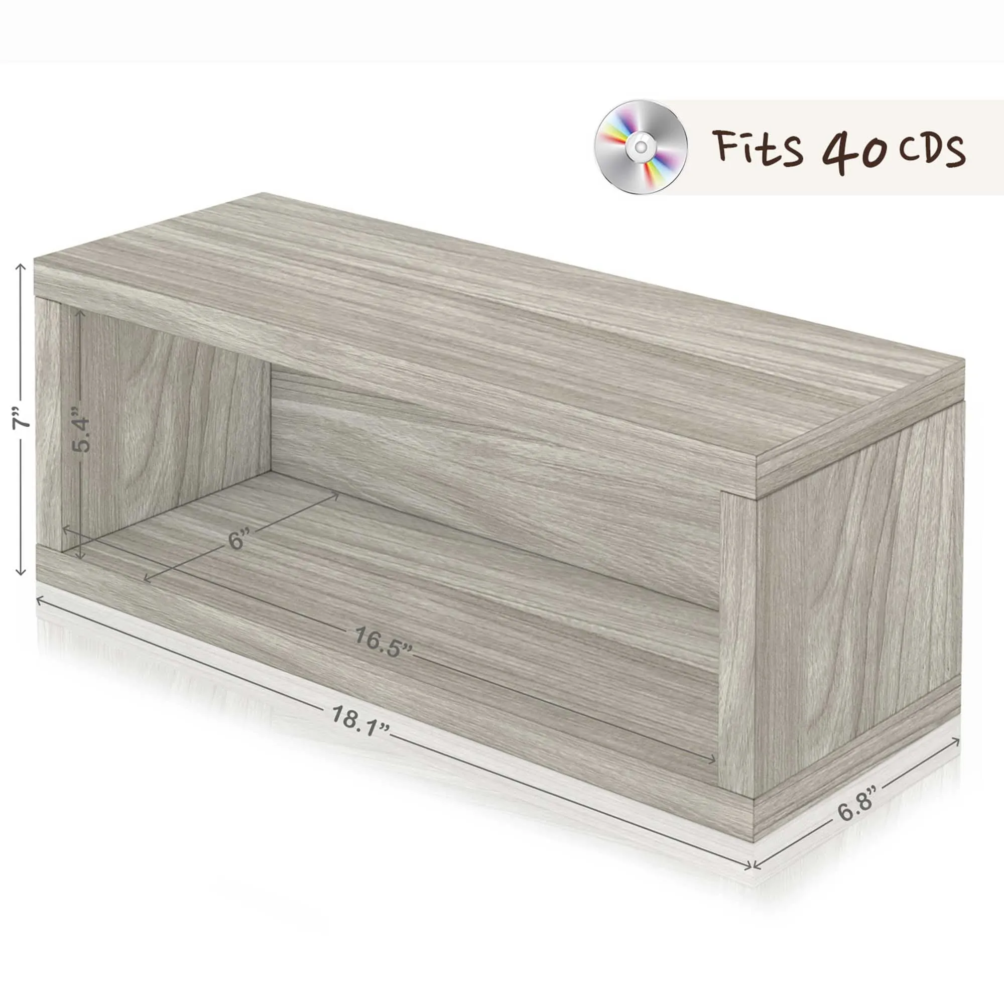 Memphis Stackable CD Rack, Aspen Grey (pre-order ships 6/30/25)