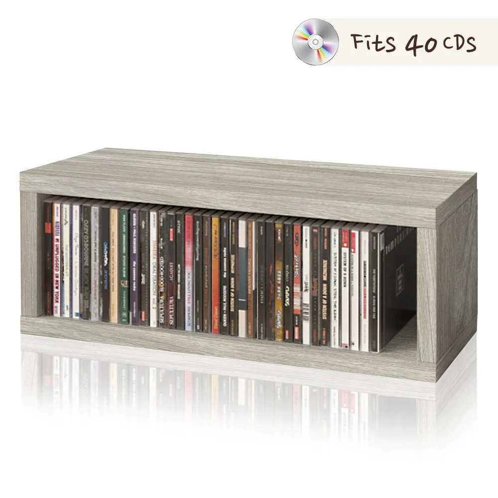 Memphis Stackable CD Rack, Aspen Grey (pre-order ships 6/30/25)
