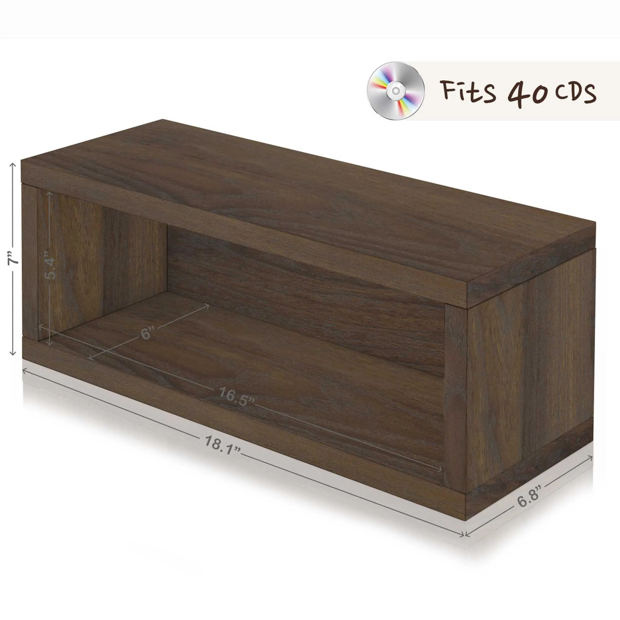 Memphis Stackable CD Rack, Royal Walnut (pre-order ships 6/30/25)