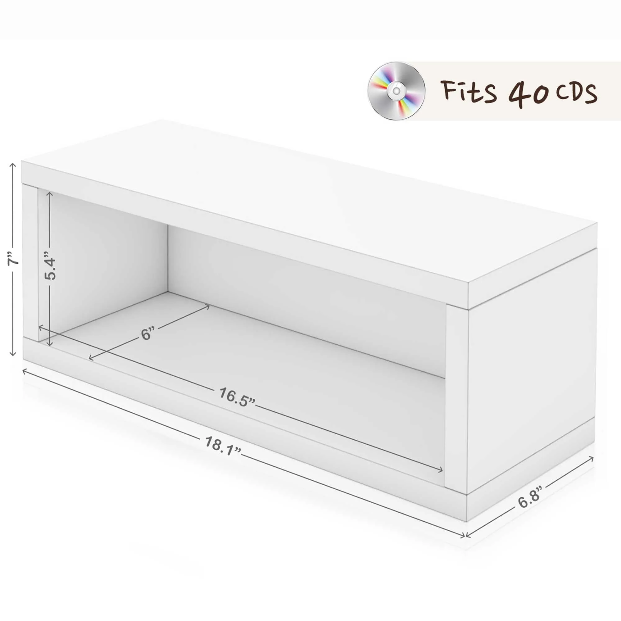 Memphis Stackable CD Rack, White (pre-order ships 6/30/25)
