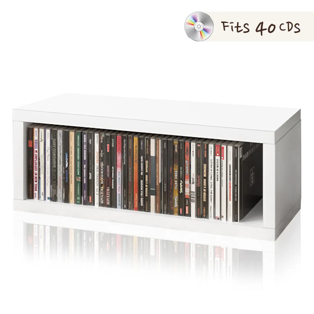 Memphis Stackable CD Rack, White (pre-order ships 6/30/25)