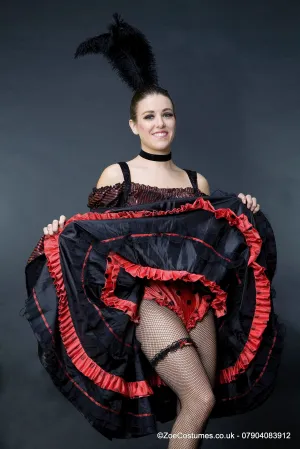 Moulin Rouge outfit Hire | Can Can Costumes Moulin Rouge Dress Black Red Cabaret Costume Rental