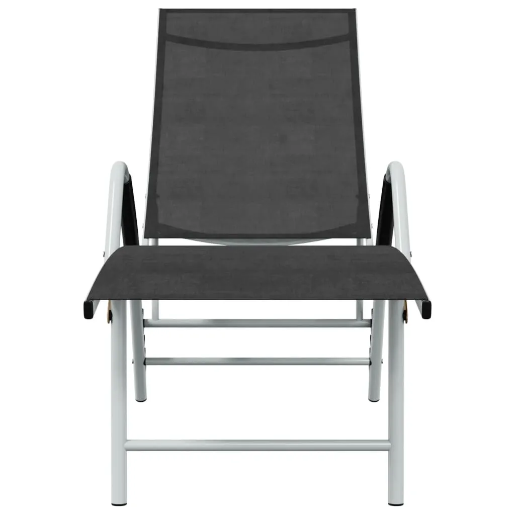 Sun Lounger Textilene and Aluminium Black