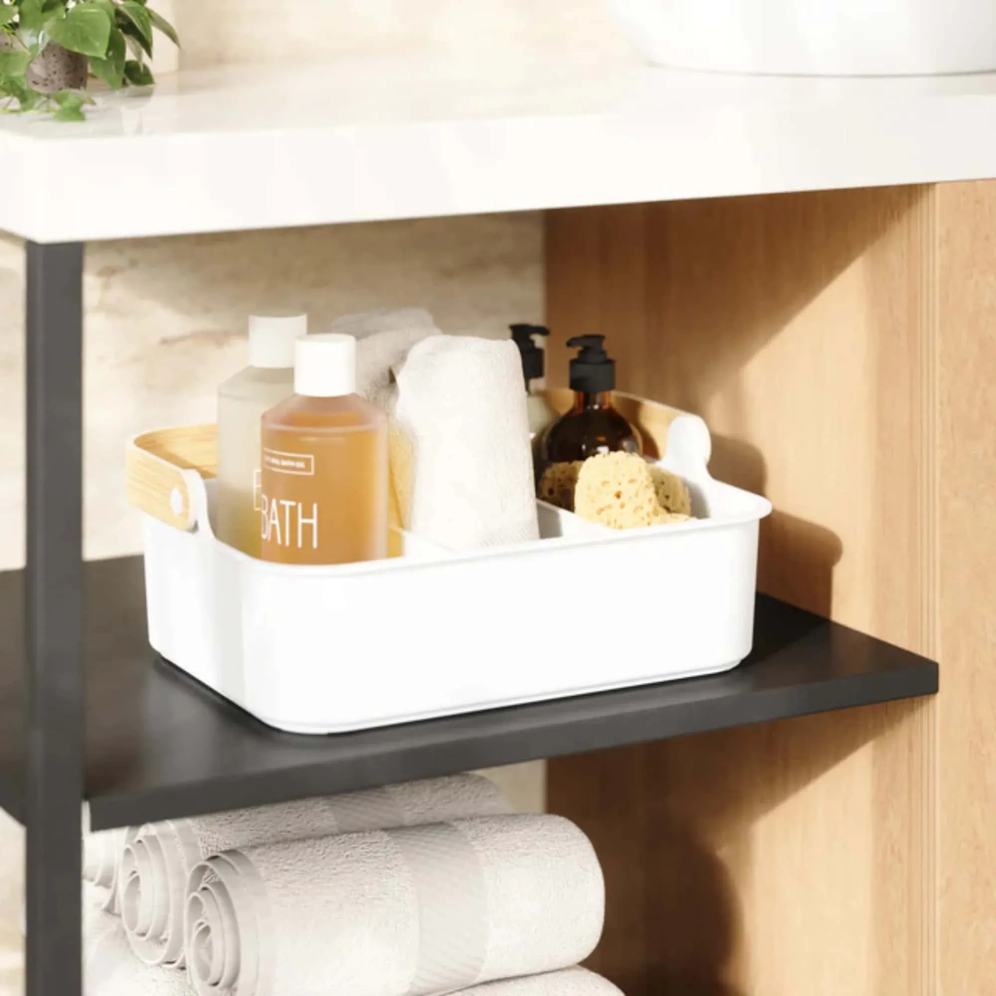 Umbra Bellwood Stackable Bin Medium, White