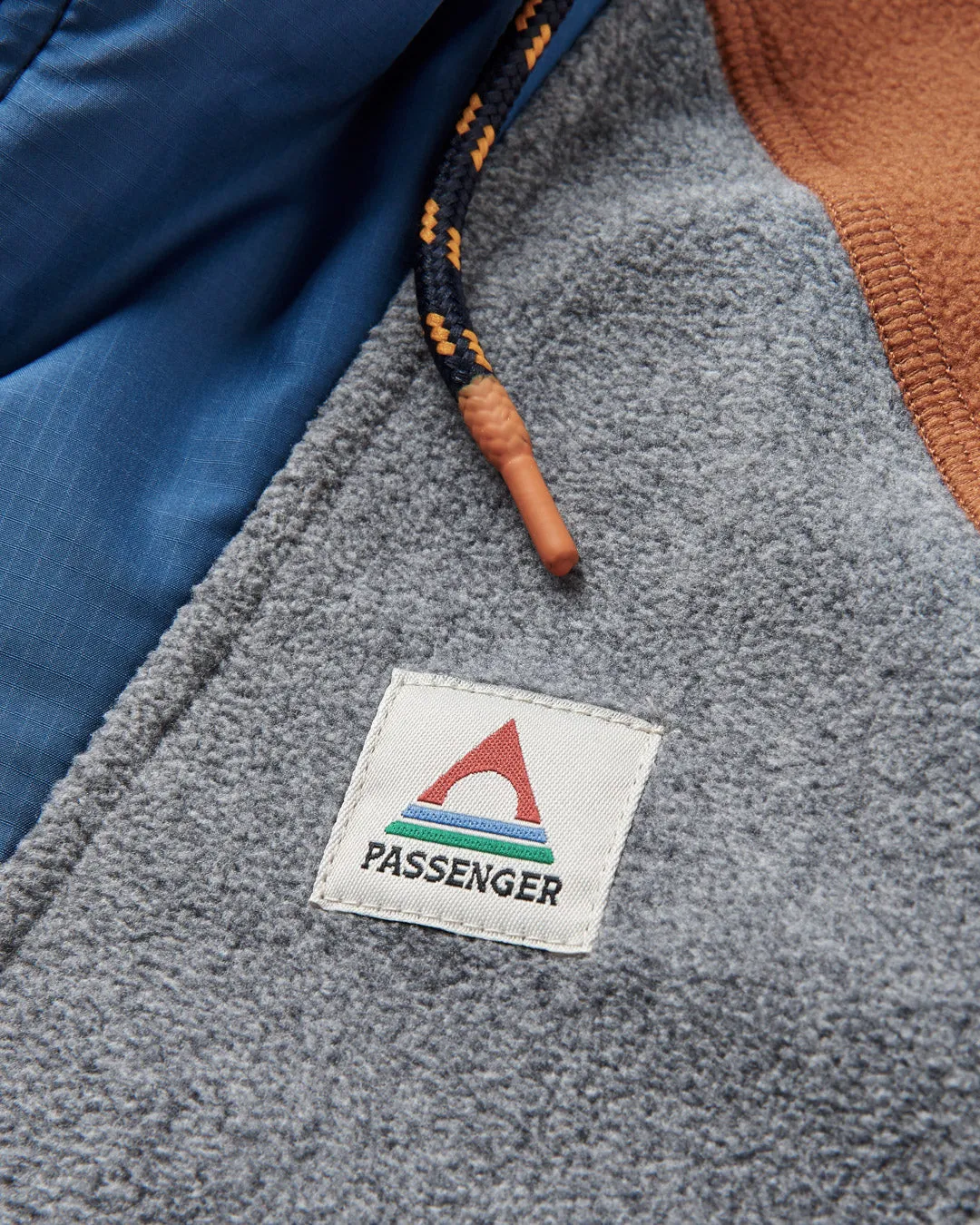 Woodland Hooded 1/2 Zip Recycled Polar Fleece - Grey Marl