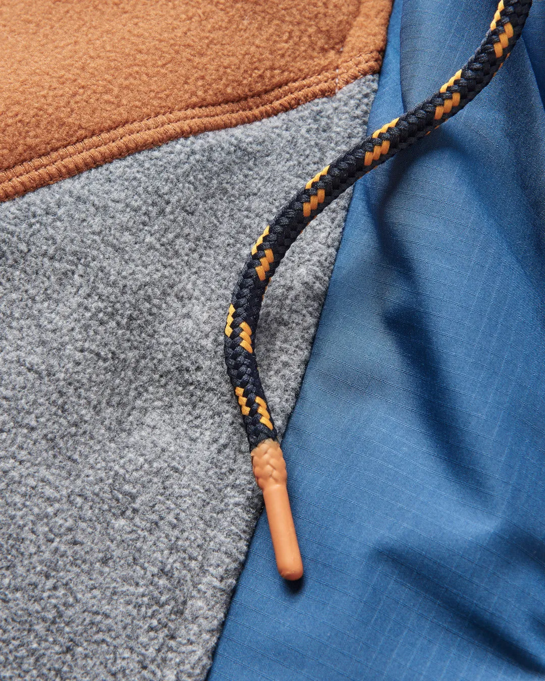 Woodland Hooded 1/2 Zip Recycled Polar Fleece - Grey Marl