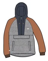 Woodland Hooded 1/2 Zip Recycled Polar Fleece - Grey Marl